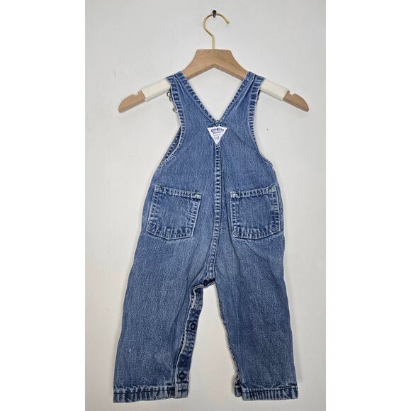 Vintage OshKosh Overalls Size 24 Months Vestbak Denim Blue USA - Picture 4 of 7